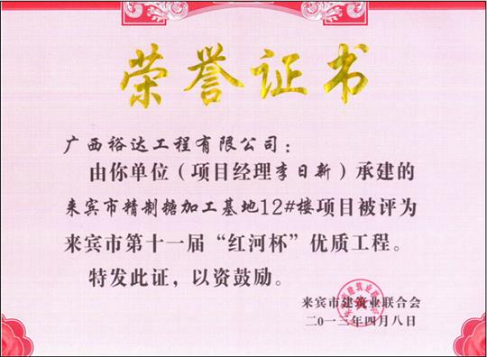 2013年来宾市第十一届“红河杯”优质五大联赛平台-（中国）科技公司
