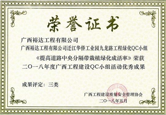 2018年度广西五大联赛平台-（中国）科技公司
建设QC小组活动优秀成果